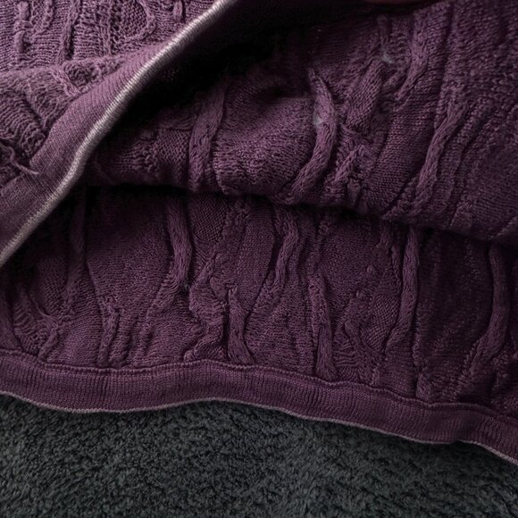 COOGI Australia Sweater Purple Short Sleeve XL Long 3D Knit Pullover Adult Uni - Picture 11 of 16